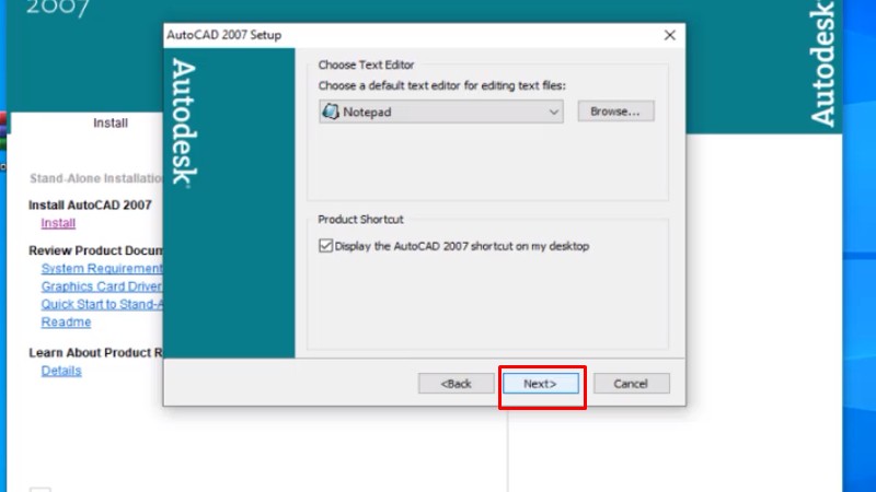 Tải AutoCAD 2007: Hướng Dẫn Cài Máy Cấu Hình Thấp 22 Bấm Next