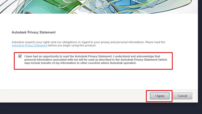 Autocad 2015: Xem video cài đặt thành công 19 Tích như hình và bấm I Agree