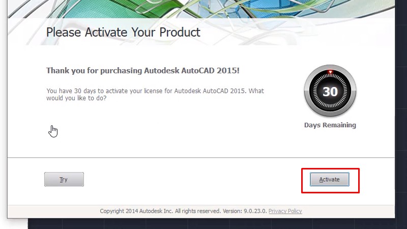 Autocad 2015: Xem video cài đặt thành công 20 Bấm Activate