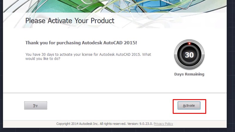 Autocad 2015: Xem video cài đặt thành công 22 Bấm Activate