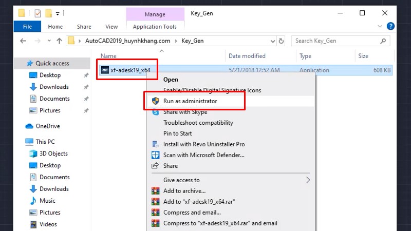 Tải AutoCad 2019: Cài Đặt Thành Công Rất Dễ 23 Chuột phải vào file như hình rồi chọn Run as admin...