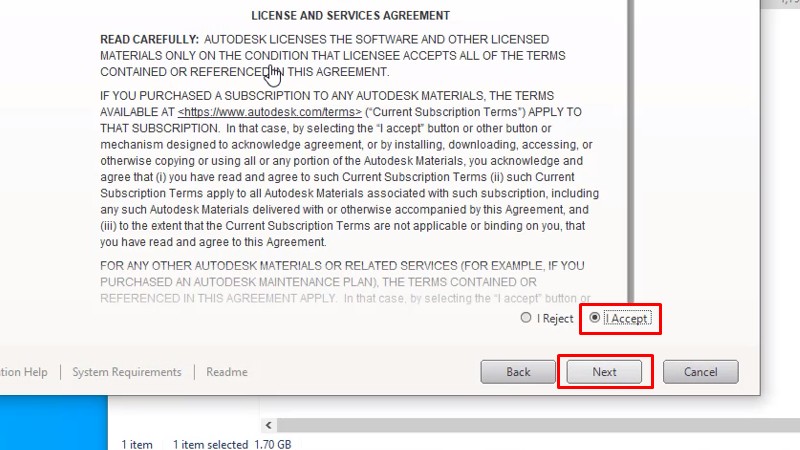 Tải AutoCad 2019: Cài Đặt Thành Công Rất Dễ 14 Tích vào I Accept và bấm Next