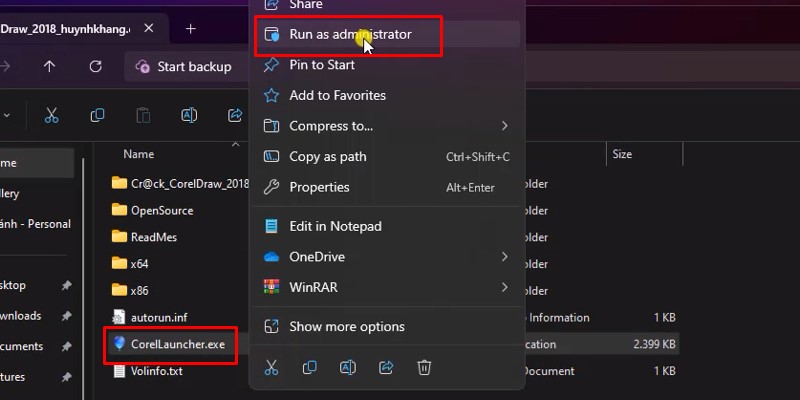 Cài Đặt CorelDRAW 2018 - Hướng Dẫn Đầy Đủ 11 chuột phải vào file Corellauncher.exe và chọn Run As Admin