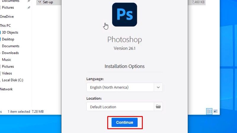Adobe Photoshop 2025 Tải Về Dễ Dàng 12 Bấm continue