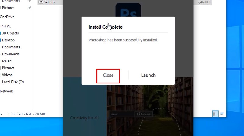 Adobe Photoshop 2025 Tải Về Dễ Dàng 13 Bấm Close