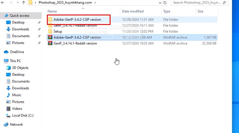 Adobe Photoshop 2025 Tải Về Dễ Dàng 15 Vào thư mục vừa giải nén