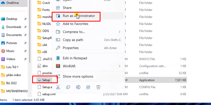 Revit 2022: Cài Đặt Hướng Dẫn Chi Tiết, Đơn Giản 11 chuột phải file setup và chọn Run as admin
