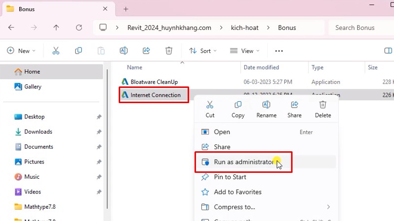Revit 2024: Cài đặt và kích hoạt đơn giản 20 Chạy file như hình bằng quyền Admin