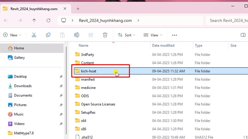 Revit 2024: Cài đặt và kích hoạt đơn giản 15 Vào thư mục kich-hoat